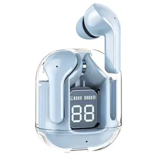 Non communiqué Écouteurs TWS EKO LED Bluetooth 5.3 - Modèle Cristal - Coloris Bleu pas cher