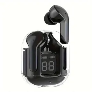 Écouteurs TWS EKO LED Bluetooth 5.3 - Modèle Cristal - Coloris Noir pas cher