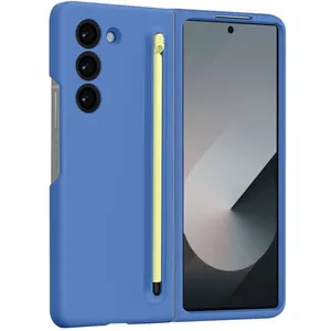Merkloos / Sans marque Coque - AVIZAR - Galaxy Z Fold 6 - Soft Touch - Stylet Tactile - Bleu pas cher