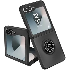 Comparateur de prix : Merkloos / Sans marque Coque pour Samsung Galaxy Z Flip 6 Bague Métallique Support Vidéo Noir