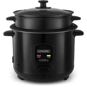 Comparateur de prix : KITCHEN COOK Cuiseur à Riz 1.8l Avec Cuve Métal Et Panier Vapeur Japan X Noir