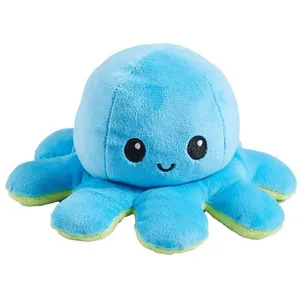 Animal en peluche Fortus Pieuvre réversible XL Bleu et Vert
