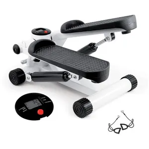 FIT FOR LIFE Stepper avec compteur et élastique FTI-STEP - Blanc et noir pas cher