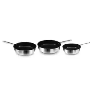 Comparateur de prix : KITCHENCOOK Lot De 3 Poêles 20, 24 Et 28 Cm Lola