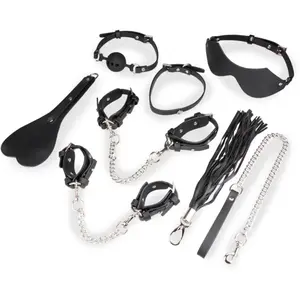 LOVE AND VIBES Kit bondage BDSM 8 pièces cuir végan