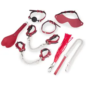 LOVE AND VIBES Kit bondage BDSM 8 pièces cuir végan pas cher