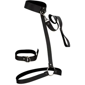 LOVE AND VIBES Harnais BDSM cou et taille avec laisse