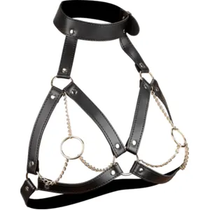 Harnais de poitrine BDSM avec chaînes et anneaux pas cher