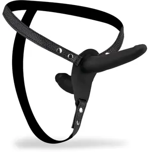 Gode ceinture double en silicone et similicuir Dool