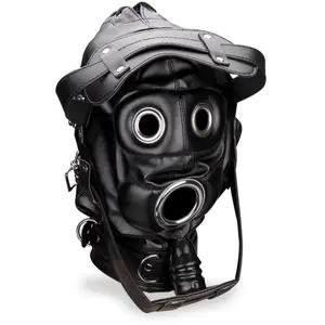 LOVE AND VIBES Cagoule BDSM avec masque et gag-ball gode 6,0cm