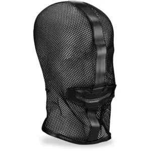 Cagoule BDSM en résille avec ouverture buccale