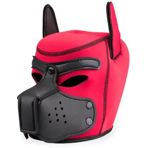 LOVE AND VIBES Cagoule de chien en néoprène tête colorée Puppy Play Kinky