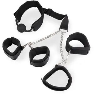LOVE AND VIBES Contraintes BDSM poignets et chevilles avec gag-ball