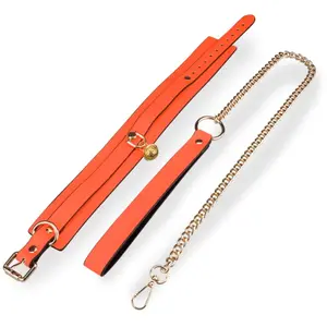 LOVE AND VIBES Collier et laisse fluorescents orange pas cher
