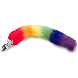 LOVE AND VIBES Plug queue de renard fourrure vegan Pride pas cher