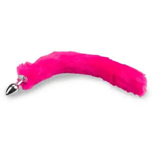 LOVE AND VIBES Plug queue de renard fourrure vegan fuschia pas cher