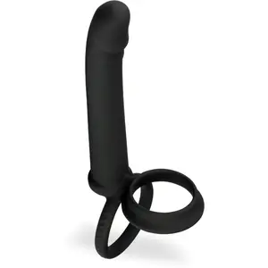 LOVE AND VIBES Double anneau cockring avec plug pour double pénétration Twilight