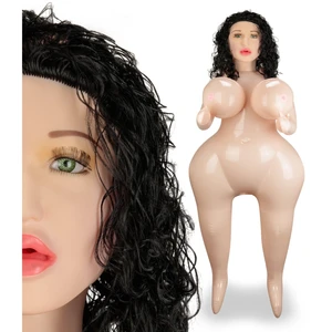Poupée gonflable curvy brune curly tête 3D Malia pas cher