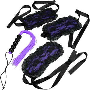 Kit BDSM masque, menottes et martinet en silicone Obey Me
