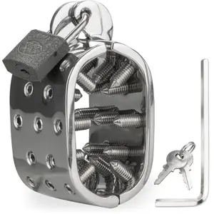 Ballstretcher avec piques et cadenas Hard Lesson pas cher