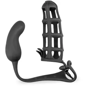 Vibromasseur vibro homme gode anal Cage à pénis cockring stimulateur p... pas cher