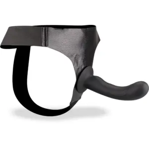 LOVE AND VIBES Gode harnais noir silicone doux courbé 15,0cm
