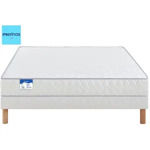 Matelas + sommier Ressorts ensachés 160x MERINOS TOP DUO pas cher
