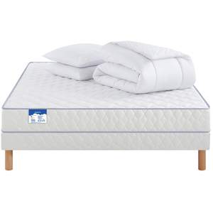 Matelas + sommier Ressorts ensachés 140x190 cm MERINOS TOP QUATUOR pas cher