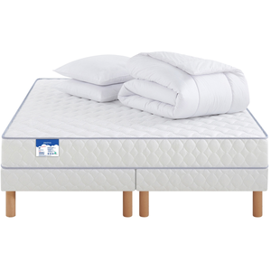 Matelas + sommier Ressorts ensachés 160x200 cm MERINOS TOP QUATUOR pas cher