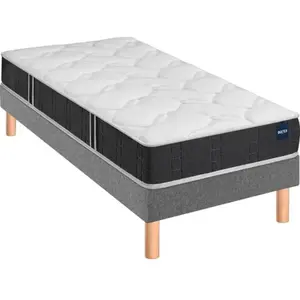Ensemble bultex essential + sommier power + pieds 120x200 mousse pas cher