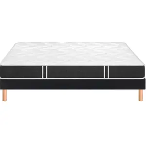 Ensemble bultex essential + sommier power + pieds 160x190 mousse pas cher