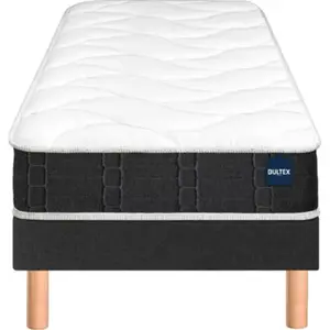 Ensemble bultex so good + sommier power + pieds 90x200 mousse pas cher