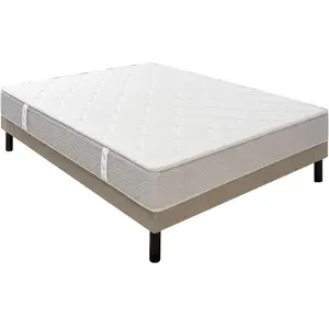 Ensemble epeda itineraire + sommier escale + pieds 160x200 ressorts pas cher