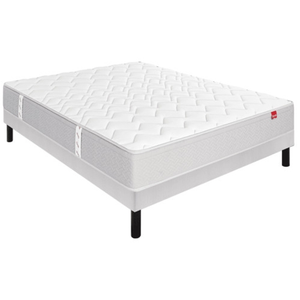 Ensemble epeda l'ailleurs + sommier escale + pieds 90x200 ressorts pas cher