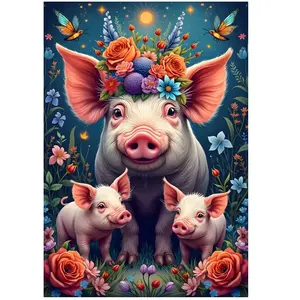Alipson Puzzle Famille Cochon en Promenade pas cher