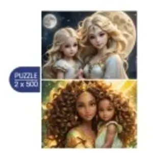 2 Puzzles - La Lune et le Soleil - Collection M re et Fille pas cher