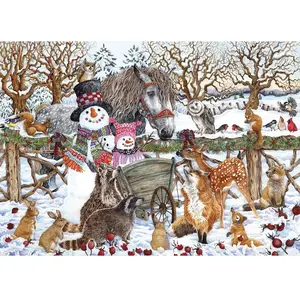 Alipson Puzzle Scène d'Hiver Avec Deux Bonshommes de Neige pas cher