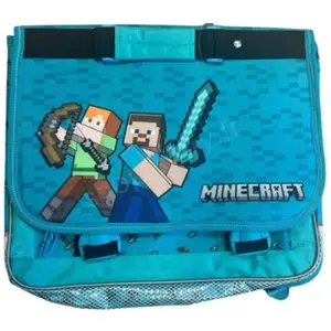 EUROBAQ Shop-story - Cartable Minecraft 37 cm Bleu avec 2 compartiment... pas cher