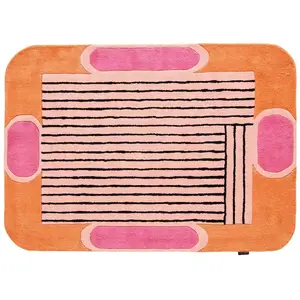 Nazar Tapis Laine Tissé à la main géométrique Orange 200x290 pas cher