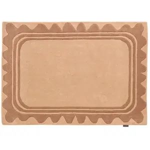 Tapis Laine Tissé à la main wavy Marron 160x230