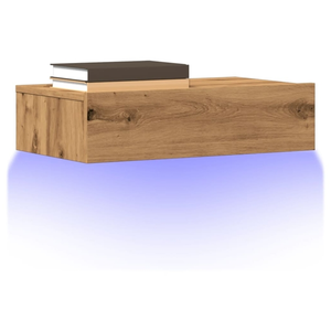 LES TENDANCES Meuble tv avec éclairages led chêne artisanal 60x35x15,5 pas cher