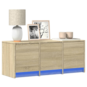 LES TENDANCES Meuble tv avec led chêne sonoma 97x34x40 bois d'ingénierie pas cher