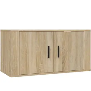 Meuble TV mural Chêne Sonoma 80x34,5x40 pas cher
