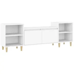 Meuble TV Blanc 160x35x55 Bois d'ingénierie pas cher