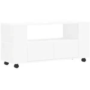 LES TENDANCES Meuble tv blanc 102x34,5x43 bois d'ingénierie pas cher