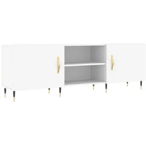 Meuble TV blanc 150x30x50 bois d'ingénierie pas cher