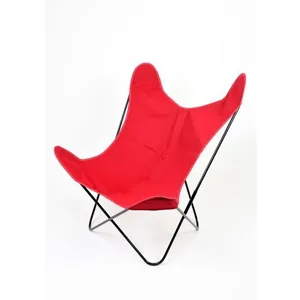 Fauteuil Papillon en coton coloré Rouge - HOME MAISON - Relaxation - Jardin - Contemporain - Design pas cher