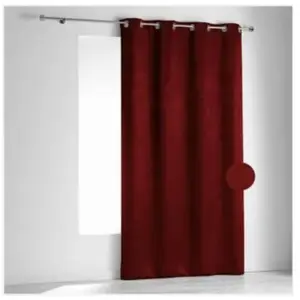 LINDER Rideau non feu M1 en velours fiore (240x260 cm - Rouge)Vendu parcarrefour