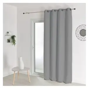 HomeMaison Rideau occultant Non Feu M1 Gris anthracite 240x260 cm - Gris anthracite
