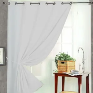 HomeMaison Rideau occultant uni M1 non feu (140x180 cm - Blanc cassé) pas cher